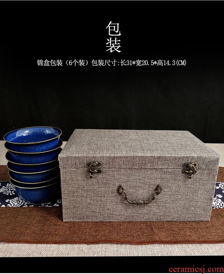 Jian temmoku lamp cup lamp that jingdezhen kung fu tea tea set ceramic bowl masters cup single glass furnishing articles
