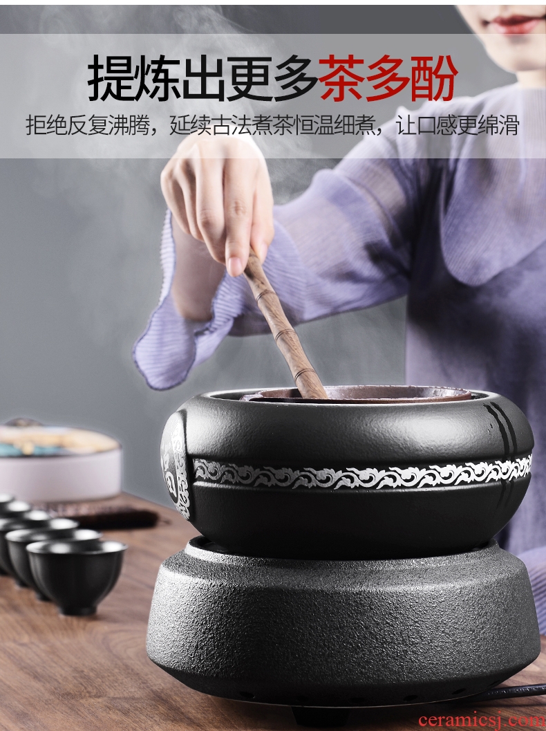 It still fang boiling tea ware ceramic electro-thermal TaoLu tea stove black pottery tea suit household black tea warm the teapot