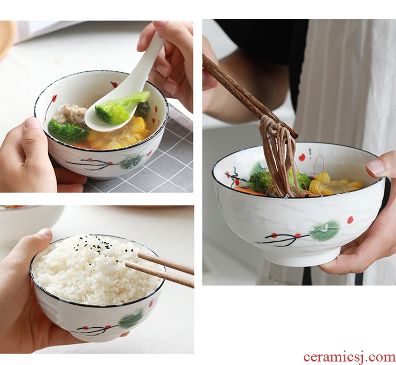 Eat bowl chopsticks dishes suit household 4/6 people jingdezhen ceramics plate combination 2 Japanese contracted tableware