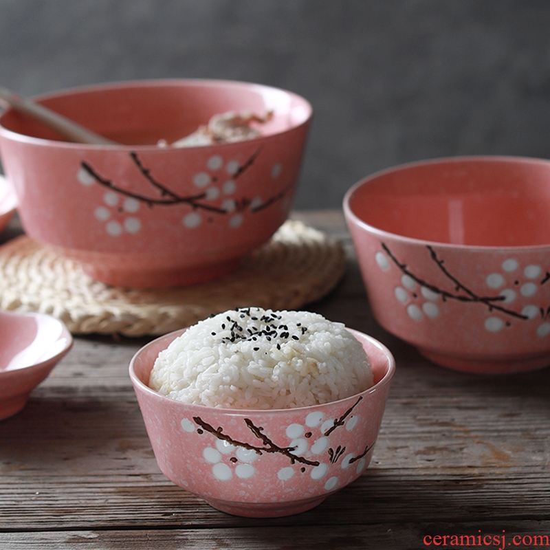 Jingdezhen ceramic bowl with rice bowls cutlery japanese-style contracted rainbow noodle bowl large soup bowl new web celebrity to eat bread and butter