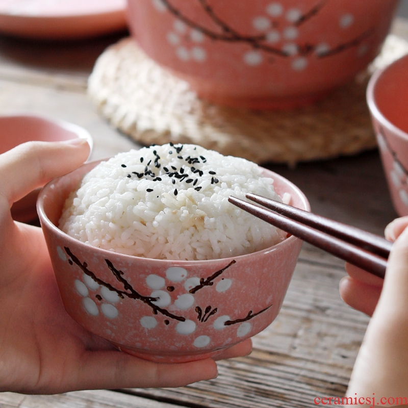 Jingdezhen ceramic bowl with rice bowls cutlery japanese-style contracted rainbow noodle bowl large soup bowl new web celebrity to eat bread and butter