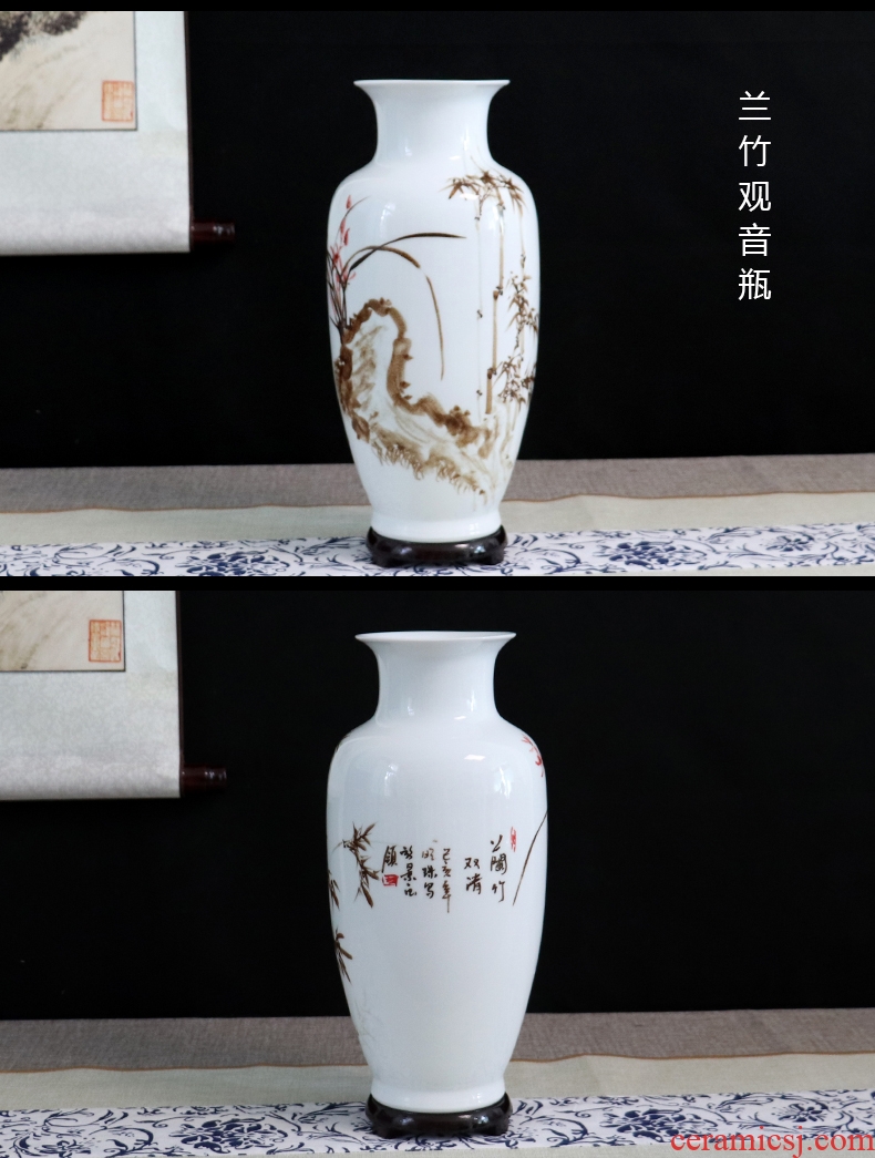 Chinese jingdezhen hand-painted ceramics vase furnishing articles dried flower arranging flowers home sitting room adornment handmade crafts