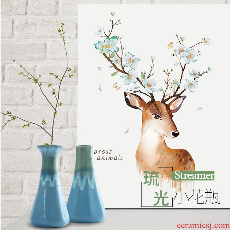 Jingdezhen ceramic vase Nordic home sitting room bedroom contemporary and contracted TV ark place small pure and fresh and decorations