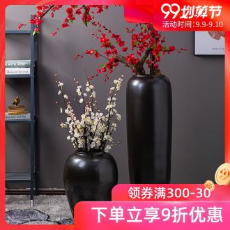 Jingdezhen company flower arranging Chinese vase landing the sitting room porch decoration large matte ink furnishing articles hotel vase