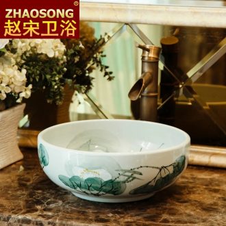 The European style of song dynasty contracted and contemporary ceramic basin size of household toilet lavabo balcony sink on stage