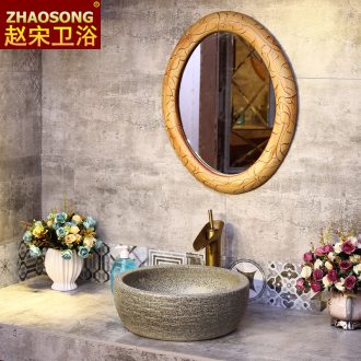 The Nordic elliptic toilet bathroom mirror hanging ceramic sink basin on the round mirror mirror restoring ancient ways makeup mirror