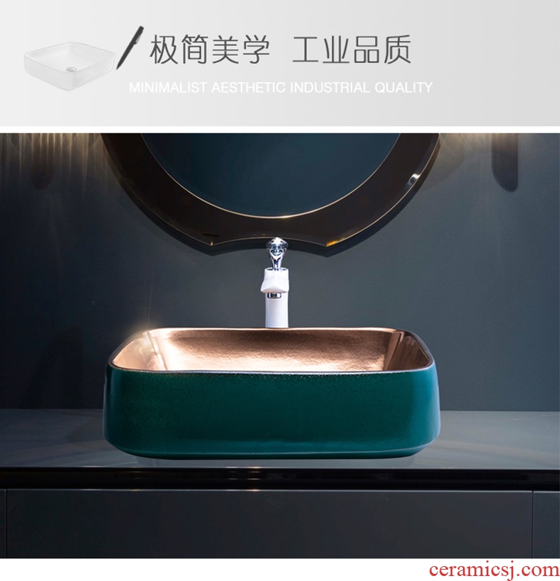 Jingdezhen metal glaze stage basin northern wind lavatory basin of ceramic toilet lavabo single marble mesa