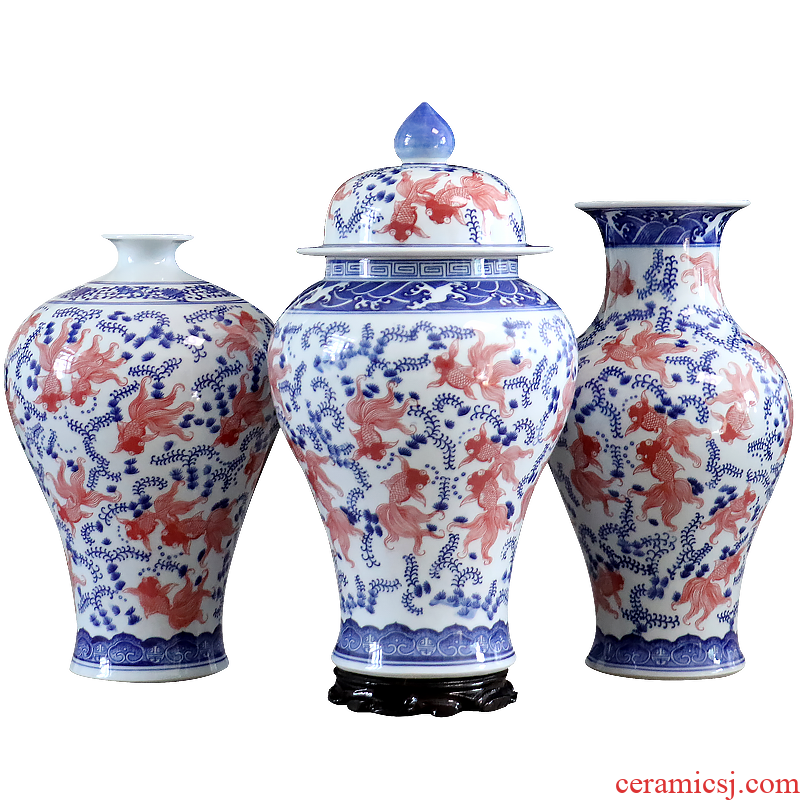 Youligong of blue and white porcelain vase furnishing articles flower arranging archaize sitting room adornment handicraft of jingdezhen ceramics general tank