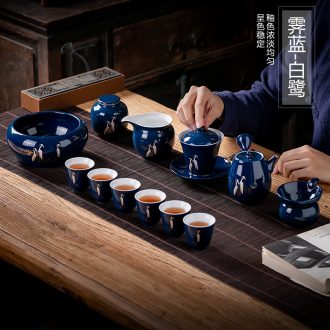 Glaze ceramic tea set the whole household from the contracted jingdezhen ceramic teapot teacup tea set