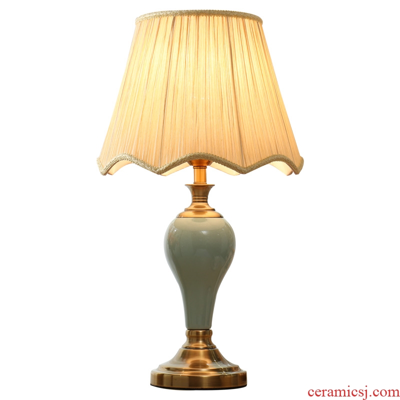 American ceramic lamp of bedroom the head of a bed lamp contracted and contemporary creative personality fashion warm light sweet romance marriage room