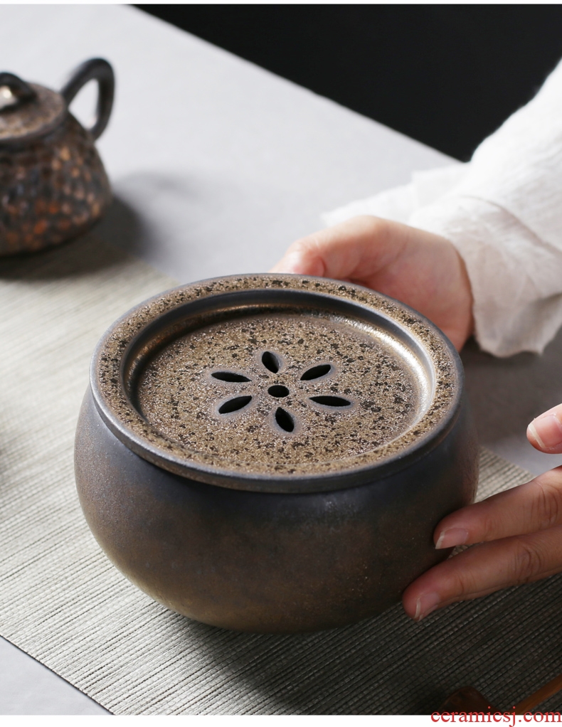 Restoring ancient ways is good source Japanese gold 秞 pot bearing tea wash with cover cup bowl type ceramic building water wash writing brush washer kung fu tea set