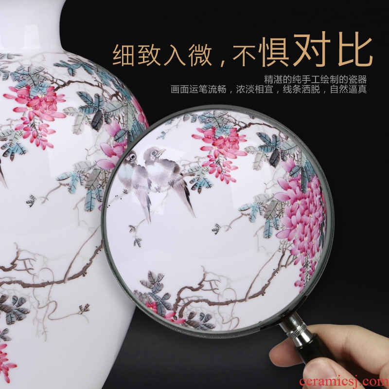 Jingdezhen ceramics Chinese hand-painted thin foetus vase sitting room porch TV ark ikebana arts and crafts decorative furnishing articles