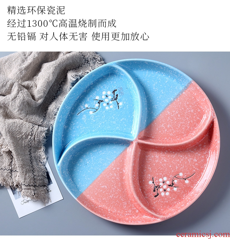 Ceramic household creative dishes 0 reunion party the seafood hot pot dinner platter cutlery set combination