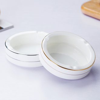 Jingdezhen porcelain white bone China hand paint practical ashtray ashtray home daily creative personality