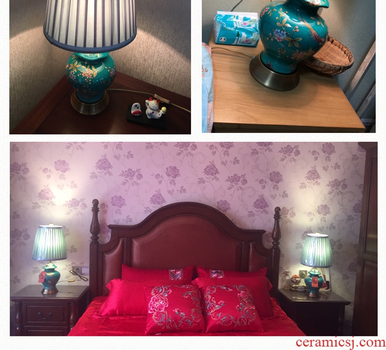 American enamel lamp decoration ceramics art of carve patterns or designs on woodwork hand-painted all copper modern retro delicate sitting room the bedroom of the head of a bed