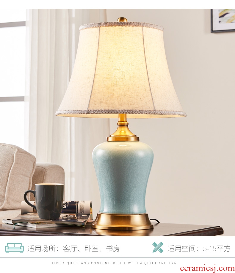 American living room a study ceramic desk lamp contemporary and contracted creative sweet wedding decoration lamps and lanterns of bedroom the head of a bed