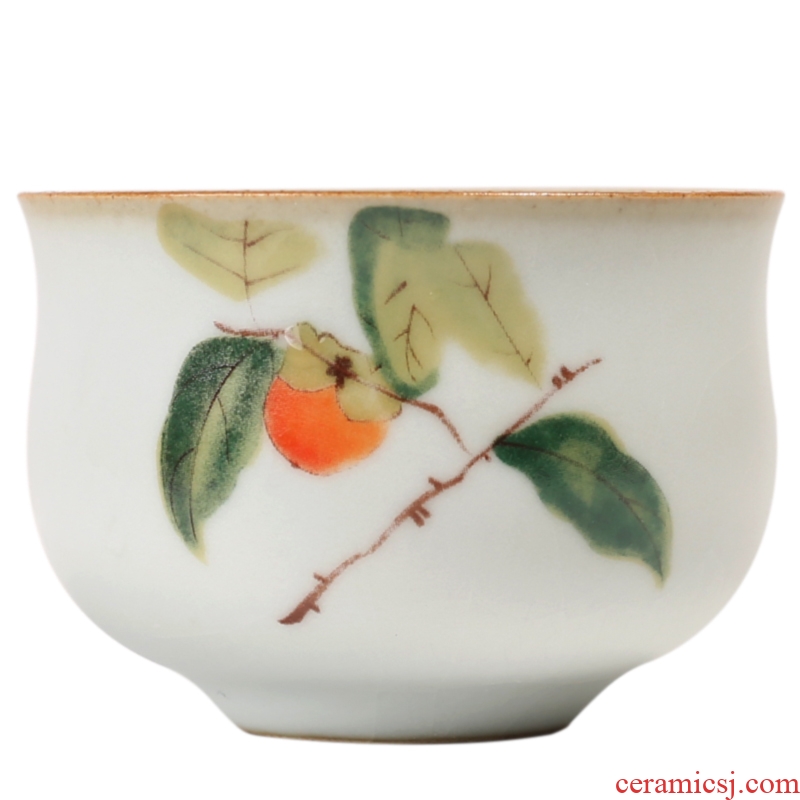 YanXiang lane which open the slice your kiln sample tea cup ceramic kung fu tea set persimmon cup single cup home restoring ancient ways