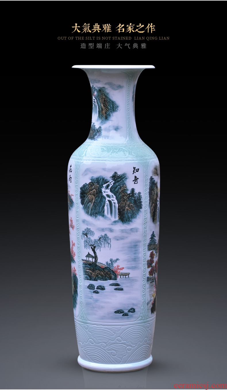 Jingdezhen ceramics landscape of large vases, new Chinese style villa living room opening custom decorative furnishing articles