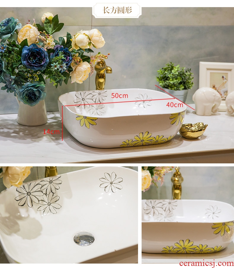 Household stage basin sink single lavatory oval ceramic art basin basin bathroom basin on stage