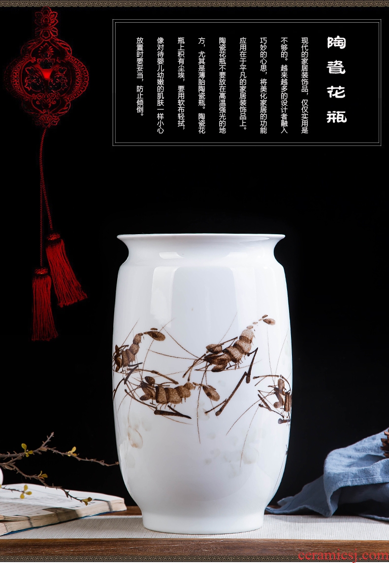 Contracted and contemporary jingdezhen ceramics hand-painted shrimp boring vase home wine cabinet office sitting room adornment is placed