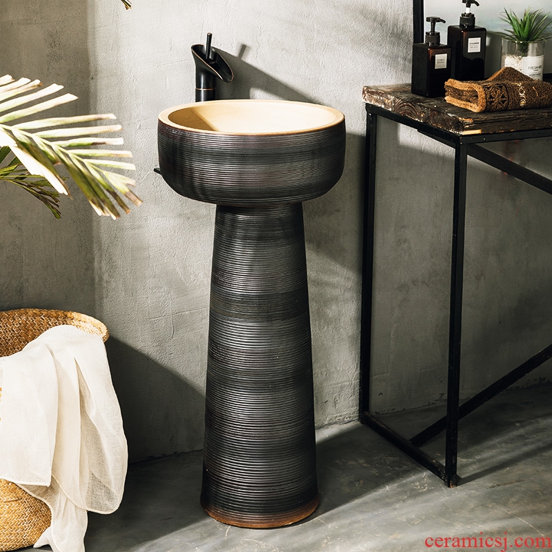 Pillar industry wind bar retro ceramic lavatory basin one of the basin that wash a face to wash your hands, small family console