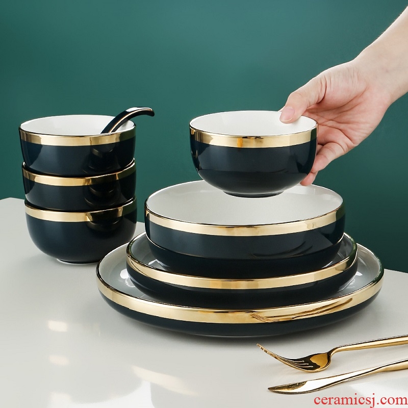 The Nordic phnom penh ceramic dish dish household creative plate web celebrity ins the wind light spirit luxury breakfast dinner plate seal