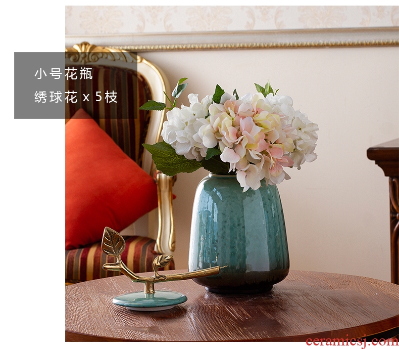 Jingdezhen vases, flower arrangement sitting room home furnishing articles office creative jar, household porcelain colored enamel porcelain