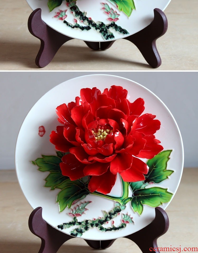Dust heart luoyang peony porcelain home decoration ceramic crafts gift furnishing articles TV in the living room