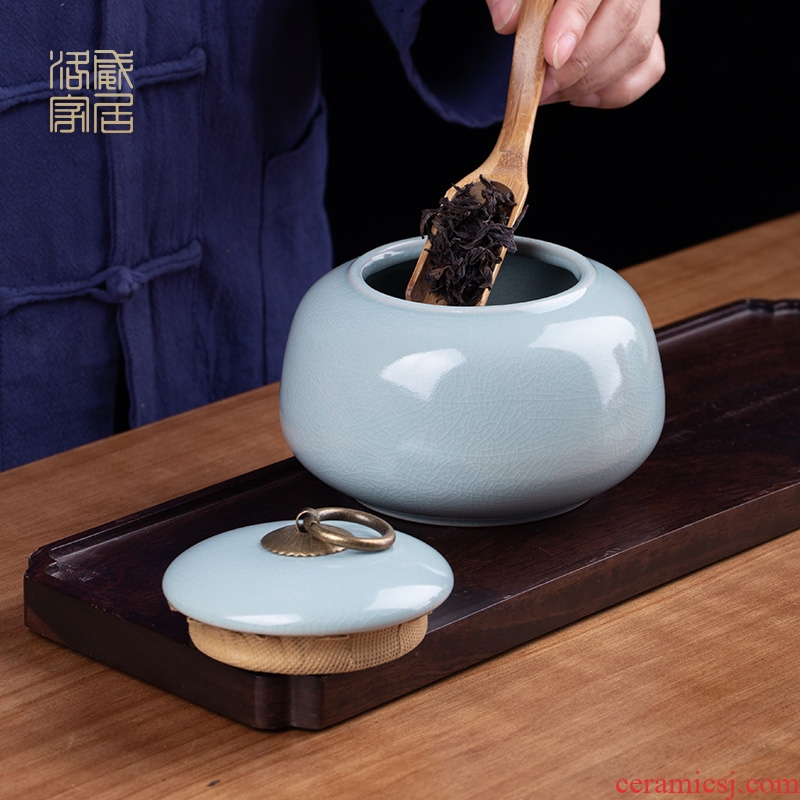 , your kiln jingdezhen ceramic seal pot tea caddy portable puer tea storage POTS tea accessories