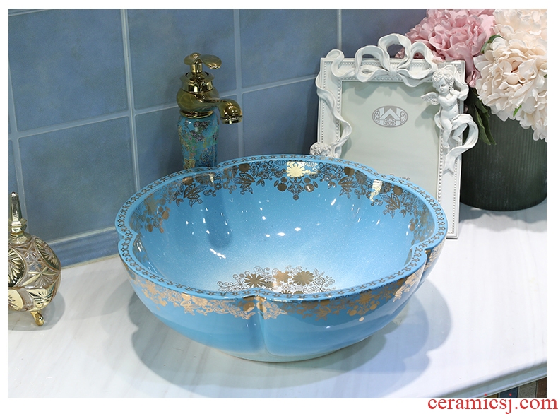 Jingdezhen square ceramic art basin stage basin of restoring ancient ways of household toilet lavabo ou wash basin