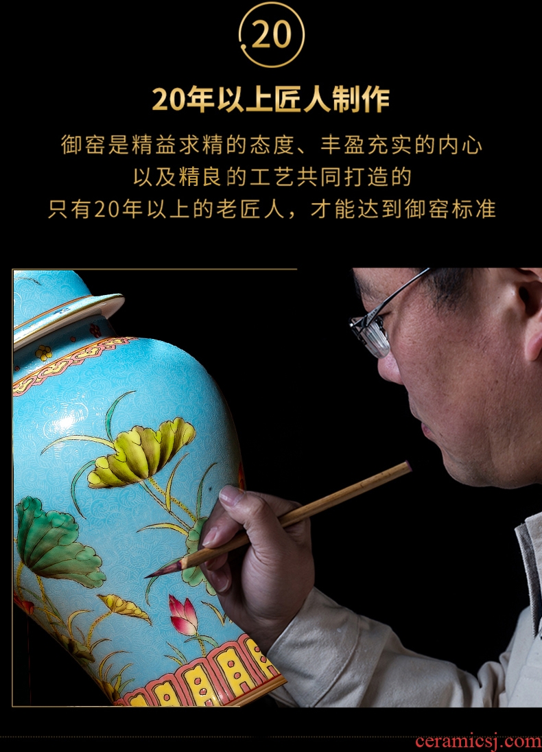 Better sealed kiln jingdezhen ceramics hand-painted large Chinese general furnishing articles can of archaize rich ancient frame porcelain decoration