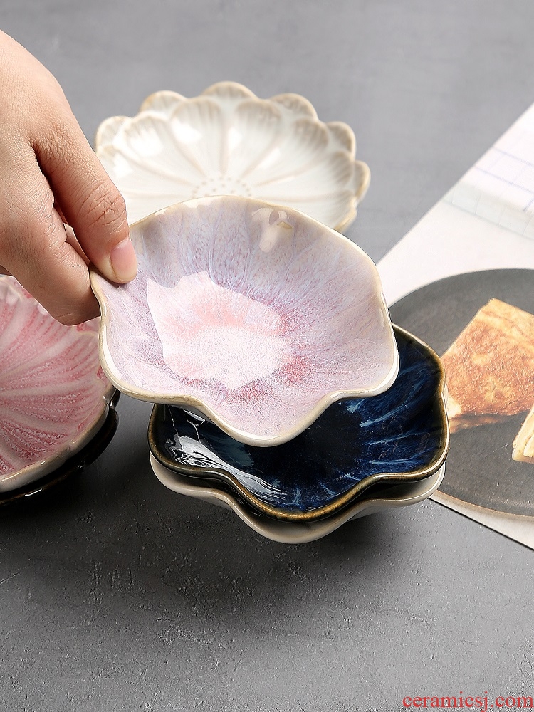 Japanese household small plate creative dishes flavor dish dip disc disc ceramic bone vinegar dish dish snack plate