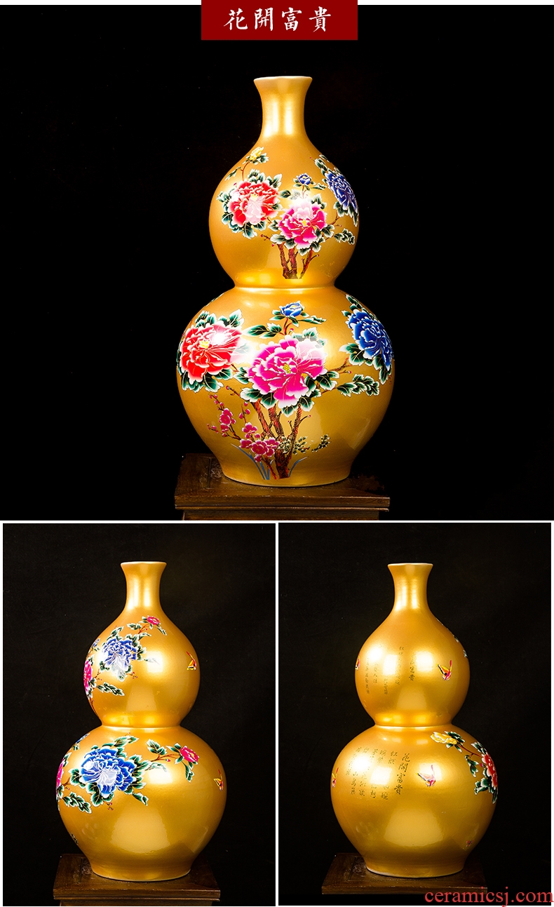 Jingdezhen ceramics vase large ground sitting room porch lucky town house decoration and furnishing articles study office