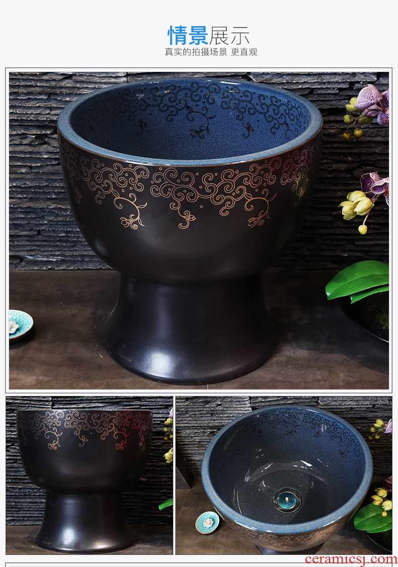 Million birds ceramic basin of Chinese style to wash the mop pool home floor mop mop pool balcony toilet tank pool