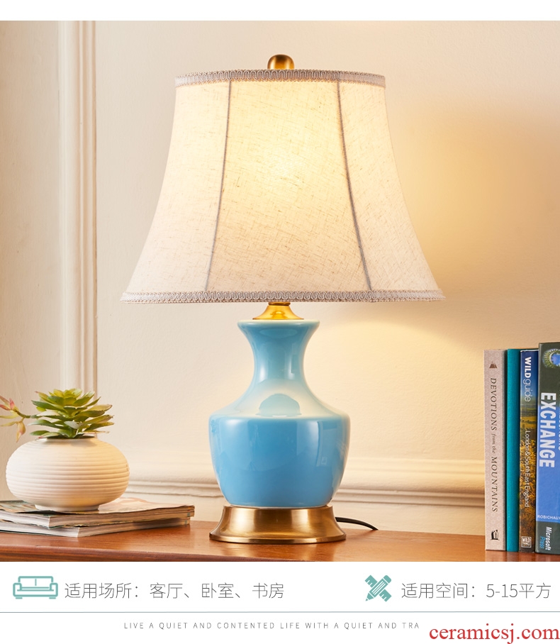 American living room a study ceramic desk lamp contemporary and contracted creative sweet wedding decoration lamps and lanterns of bedroom the head of a bed