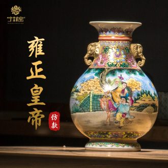 Better sealed kiln jingdezhen ceramic big vase furnishing articles sitting room new Chinese antique hand-painted pastel elephant statue of ornaments