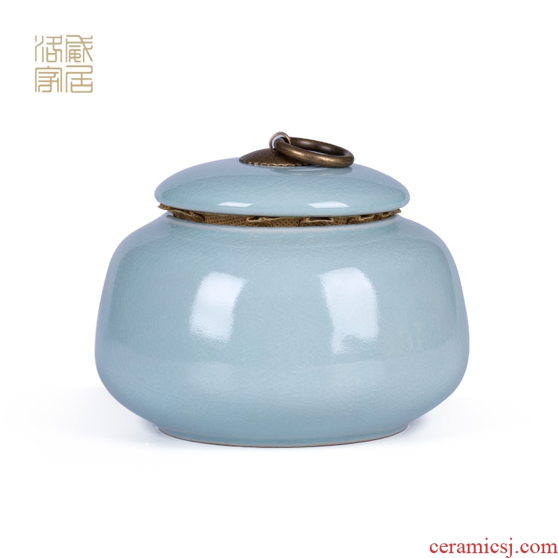 , your kiln jingdezhen ceramic seal pot tea caddy portable puer tea storage POTS tea accessories