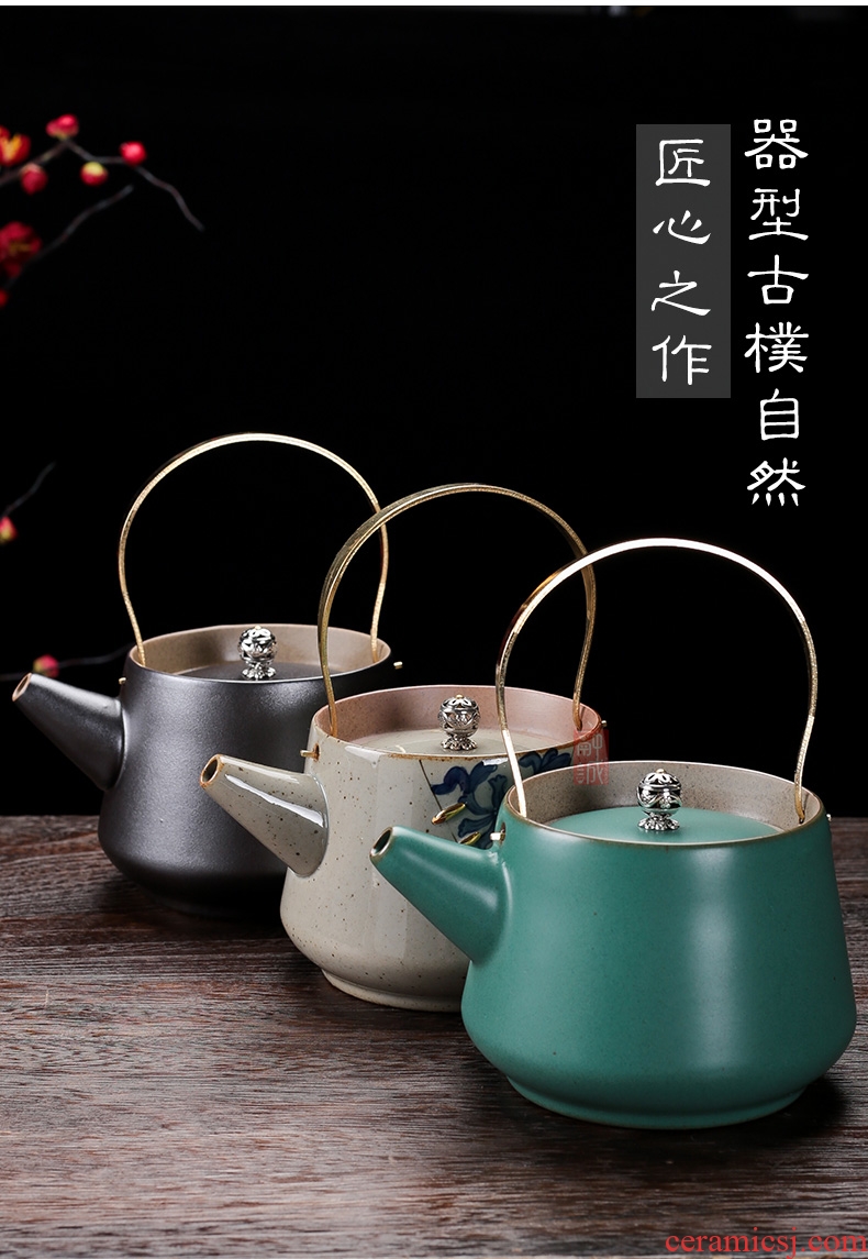 The large capacity girder pot of ceramic teapot tea ware domestic large restoring ancient ways to burn the teapot single pot of tea kettle and teapot