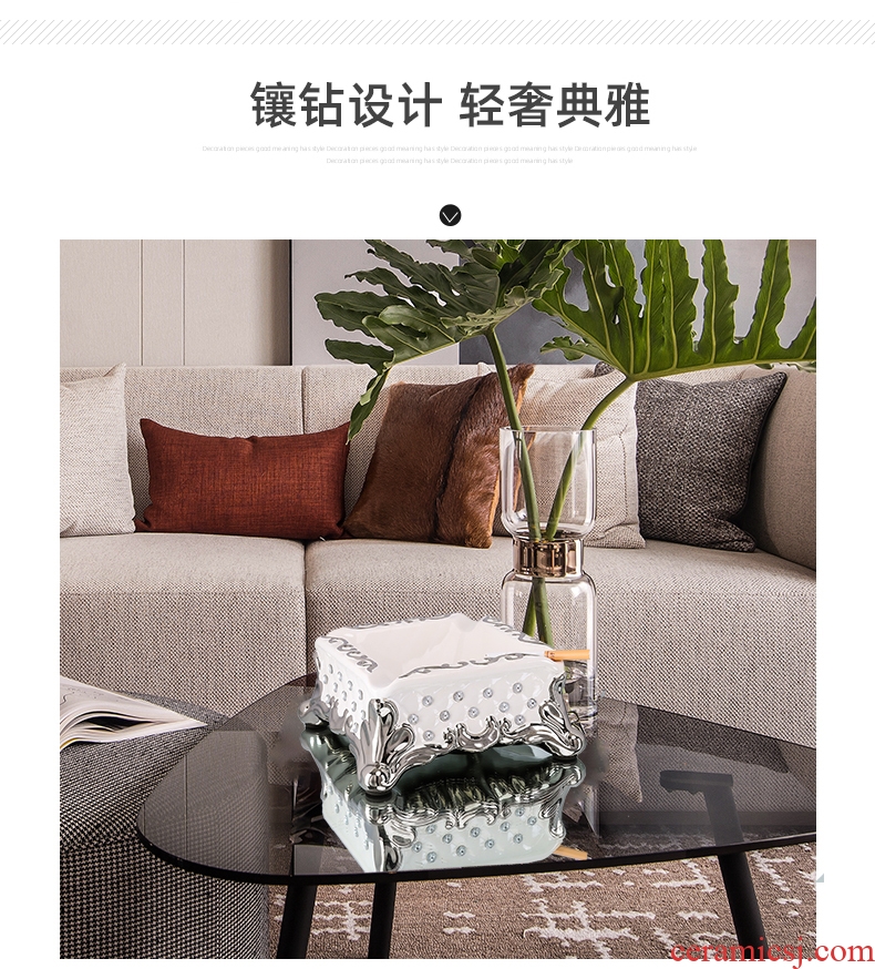 American creative ashtray sitting room tea table of household ceramics furnishing articles fashion square great smoky bar office type cylinder