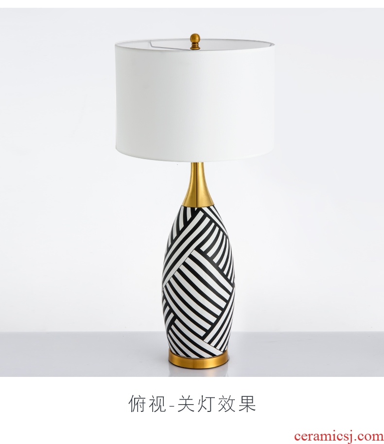 American fashion ceramic desk lamp of bedroom the head of a bed sitting room light designer example room hotel villa luxury decoration lamp
