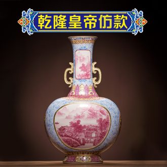 Ning sealed kiln jingdezhen ceramics vase enamel paint Chinese antique hand-painted process rich ancient frame place adorn article