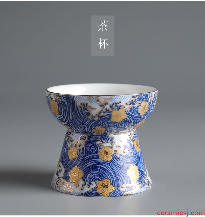 Is good source coppering.as silver tea sets colored enamel porcelain ceramic kung fu tea set a complete set of tea cups lid bowl