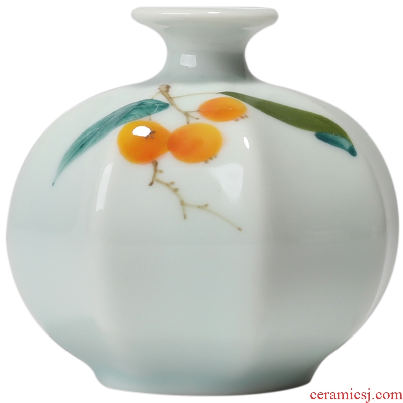 YanXiang fang celadon flowers inserted hand-painted ceramic loquat flower bottles household act the role ofing is tasted furnishing articles fashionable flower implement