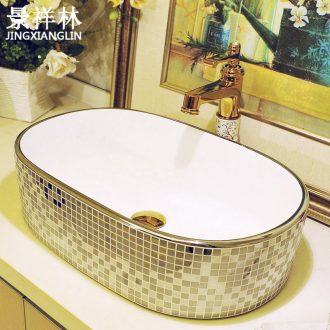 Continental basin ceramic household sink art on the square basin sink silver Mosaic