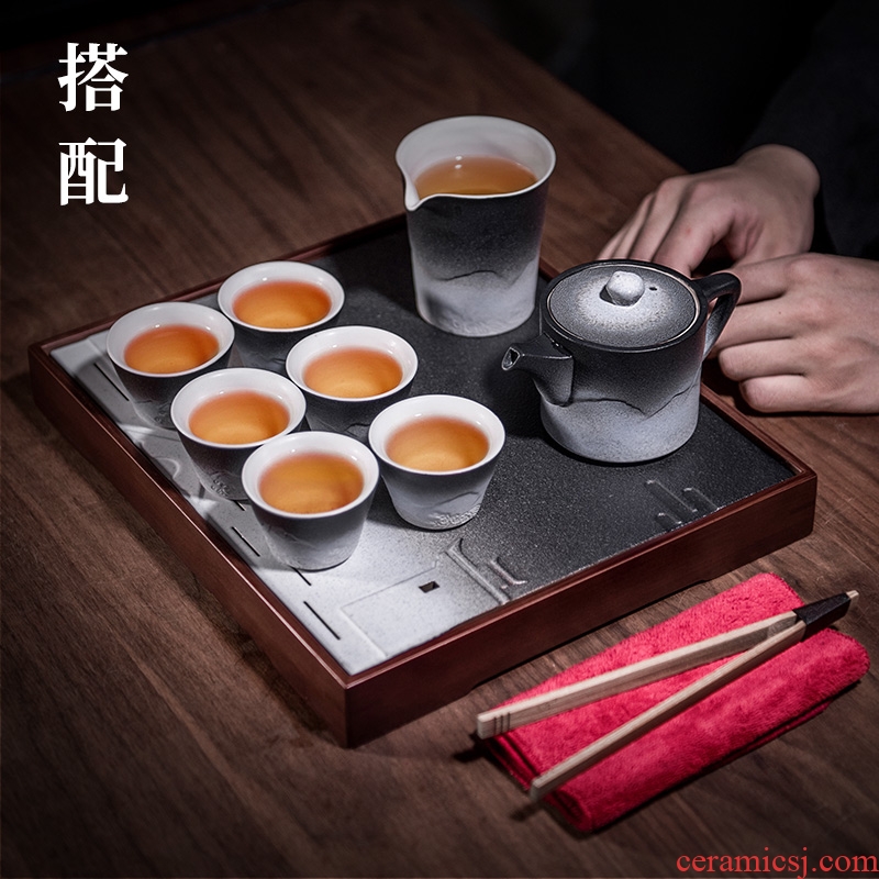 Kung fu tea tea tray and hall square contracted household small tea tray storage dry bubble tea sea ceramics