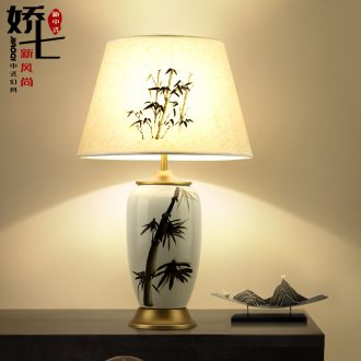 Chinese ceramic lamp berth lamp of the study of new Chinese style bedroom vase decoration lamp retro lamps and lanterns of zen