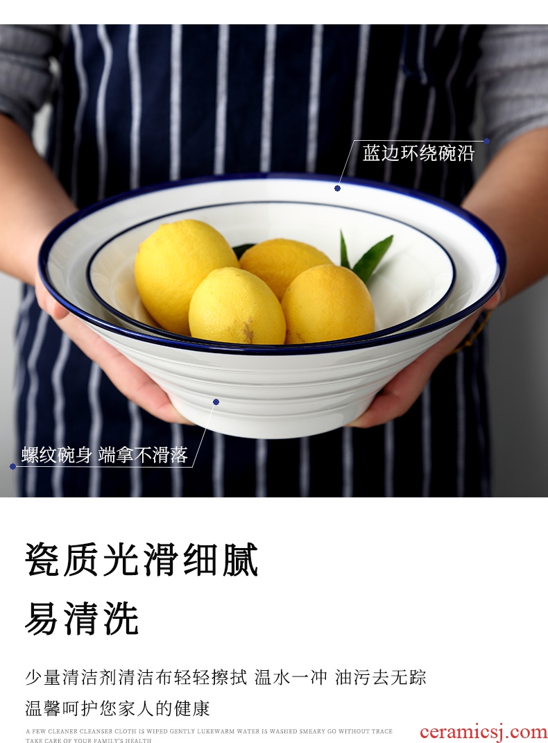 Dishes suit household under the glaze color dishes simple Japanese bowl combined new bone China jingdezhen ceramics tableware