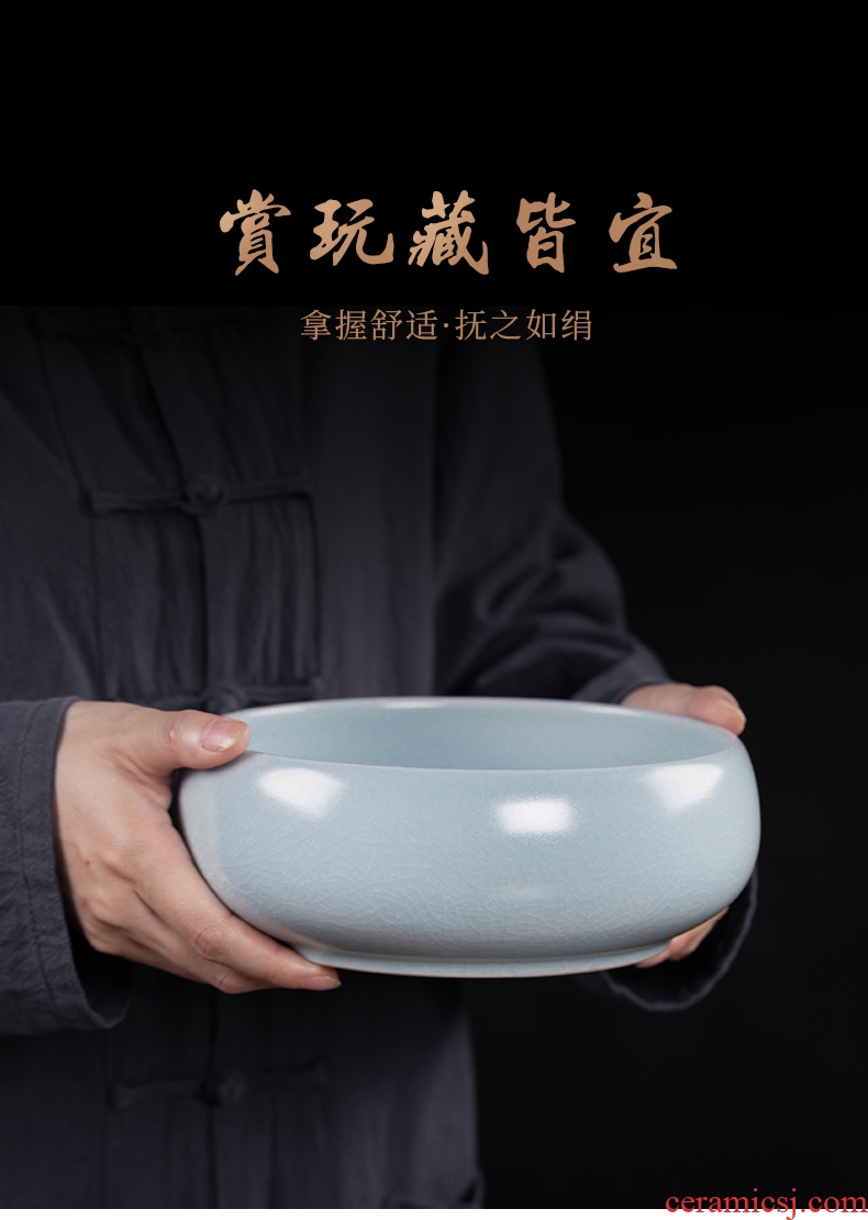 Wash bath, your kiln large tea tea with jingdezhen ceramic tea set household elder brother kiln parts water jar writing brush washer