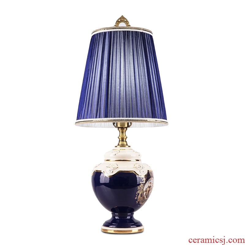 Light luxury european-style lamp ceramic decoration art designer palace restoring ancient ways is the copper lamps and lanterns of the sitting room the bedroom of the head of a bed