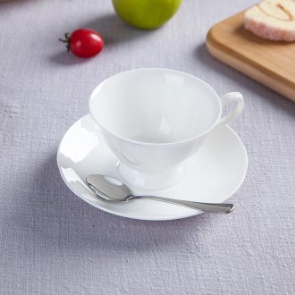 Pure white bone porcelain of jingdezhen ceramic cup tea coffee set suit European contracted coffee cups and saucers
